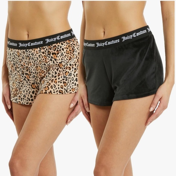 JUICY COUTURE 2 PACK VELVET FLEECE SLEEP & LOUNGE SHORTS - Picture 3 of 13
